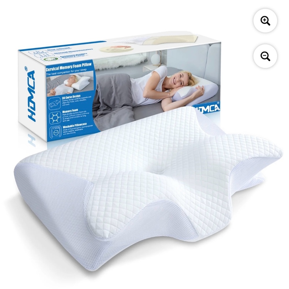 Homco White Contour Quilted Pillow